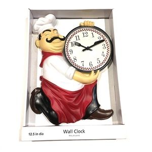 Fat Chef Wall Clock 12.5” (NEW)